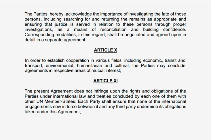 Баку опубликовал проект соглашения с Ереваном