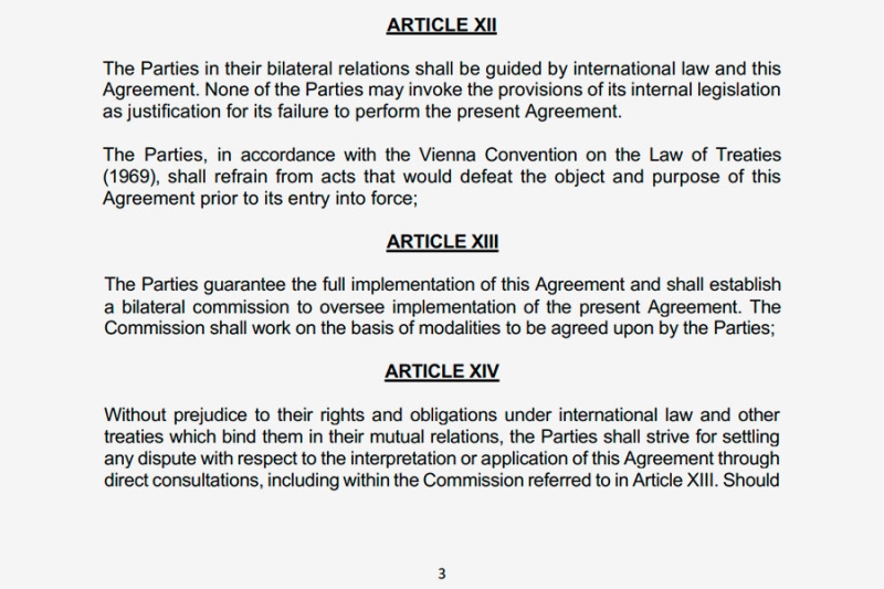 Баку опубликовал проект соглашения с Ереваном
