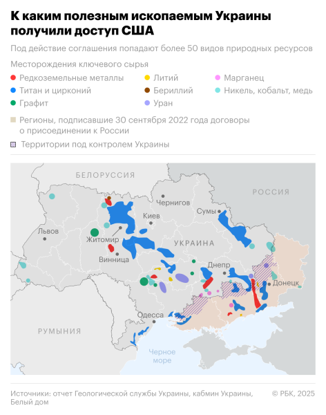 К каким полезным ископаемым Украины получили доступ США. Карта