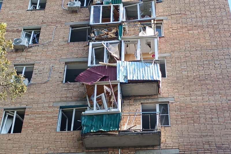 Кадры с места падения ракеты в Курске