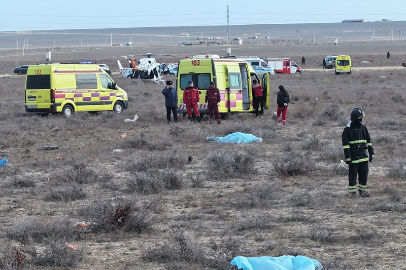 Как выглядит место крушения самолета в Казахстане