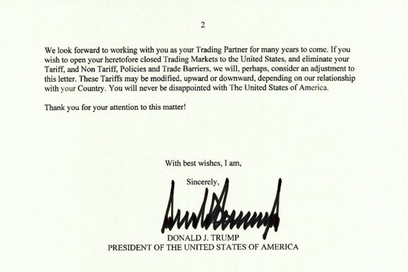 Казахстан подготовит ответ на письмо Трампа о пошлинах