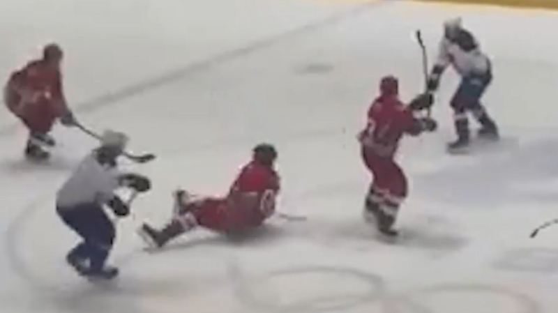 Лукашенко сбили с ног во время хоккейного матча