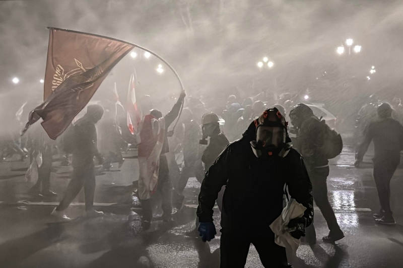 Массовые протесты в день местных выборов в Тбилиси. Фоторепортаж