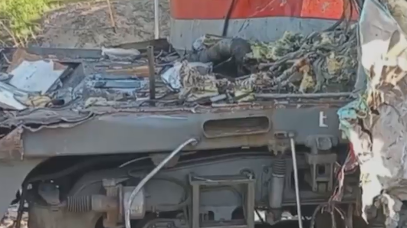 Место железнодорожной катастрофы в Брянской области. Видео