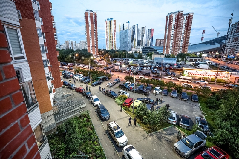 Последствия падения беспилотника в Красногорске. Фоторепортаж