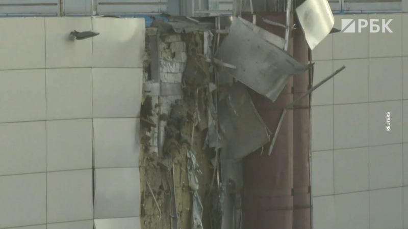 Последствия падения дрона в центре Москвы. Видео