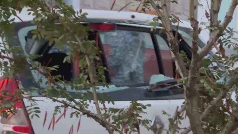 Последствия падения дрона в Красногорске. Видео