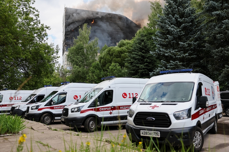 Пожар в многоэтажном здании во Фрязино. Фоторепортаж