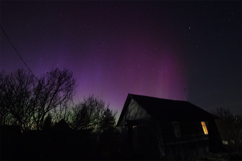 Россияне показали кадры с северным сиянием