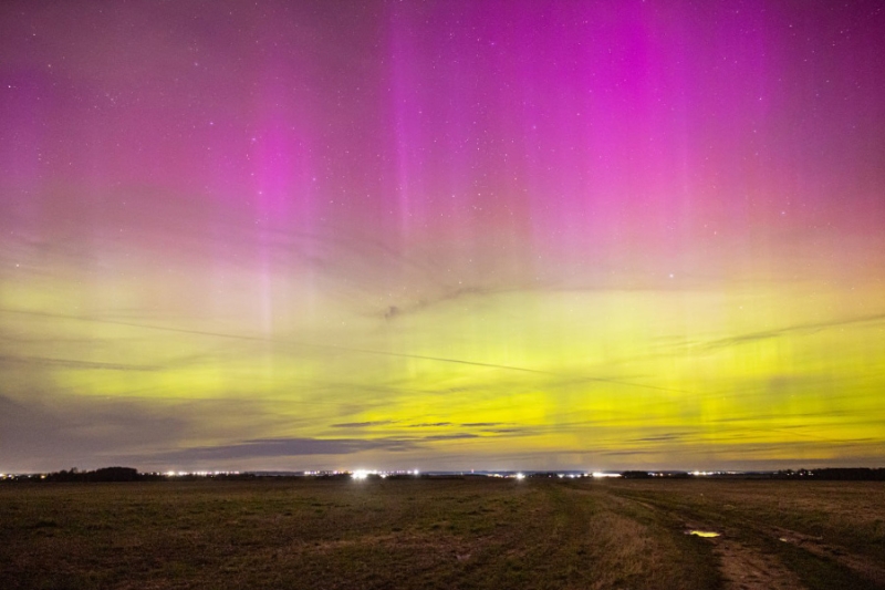 Россияне показали кадры с северным сиянием