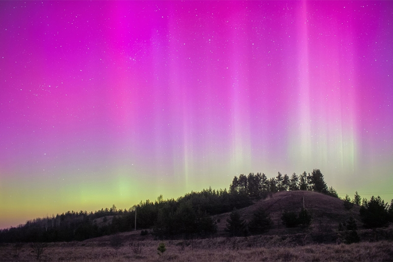 Россияне показали кадры с северным сиянием