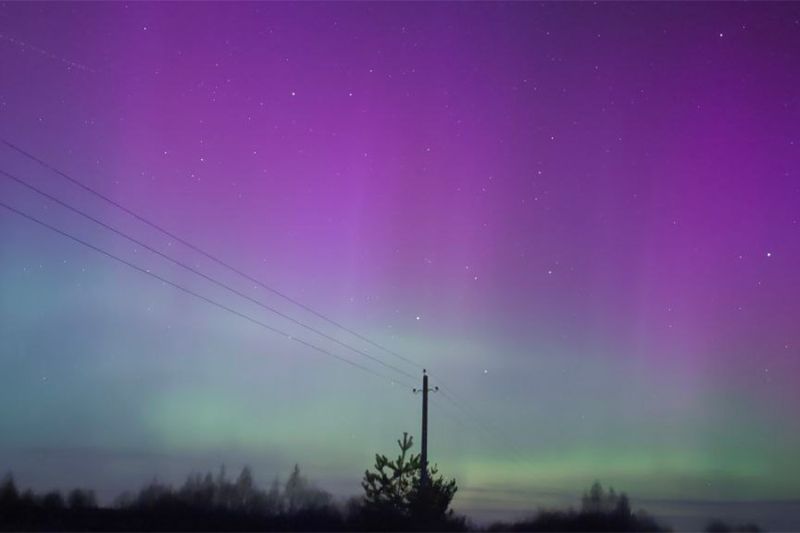 Россияне показали кадры с северным сиянием