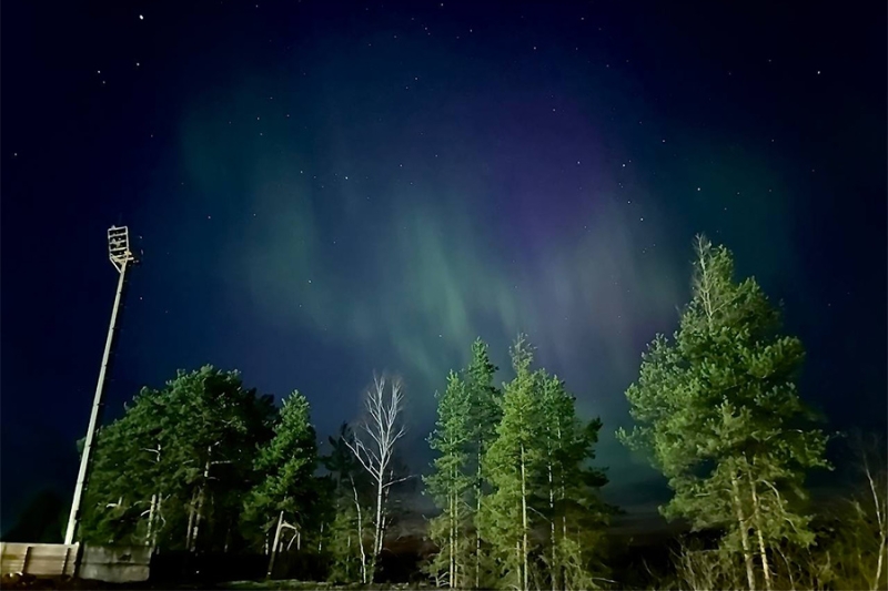 Россияне показали кадры с северным сиянием
