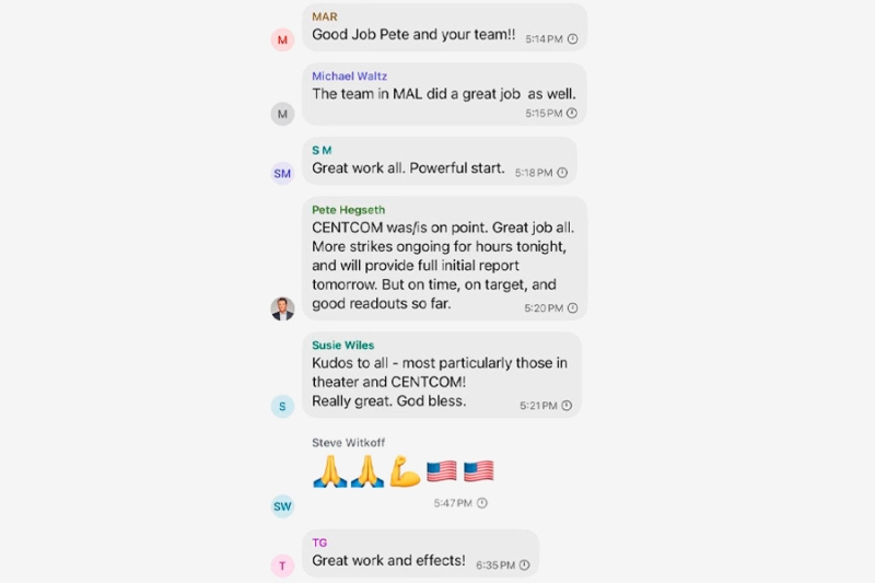 The Atlantic опубликовал новые скриншоты из чата команды Трампа