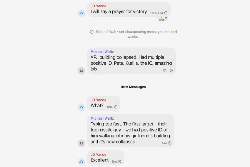 The Atlantic опубликовал новые скриншоты из чата команды Трампа