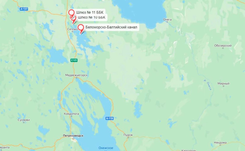 В Карелии размыло перемычку на Беломорканале