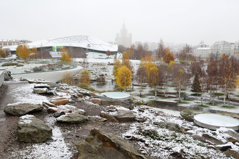 В Москве выпал первый снег. Фоторепортаж