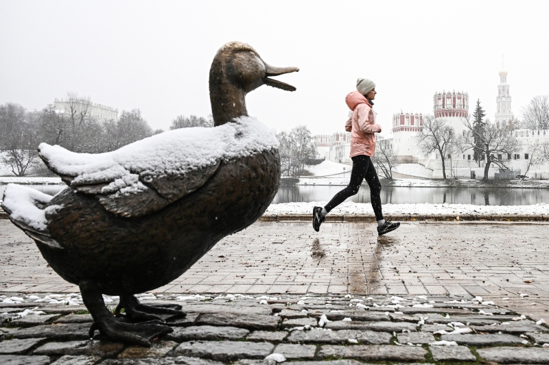 В Москве выпал первый снег. Фоторепортаж