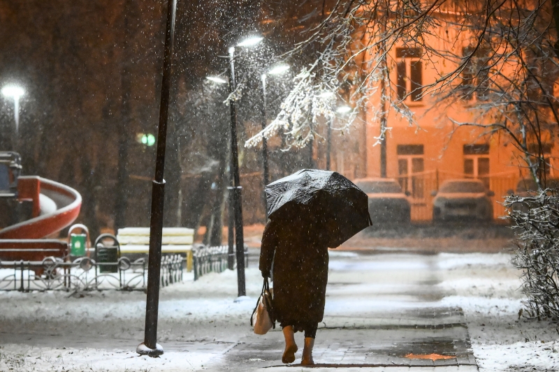 В Москве выпал первый снег. Фоторепортаж