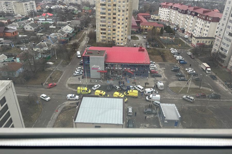 Видео с моментом удара по Белгороду